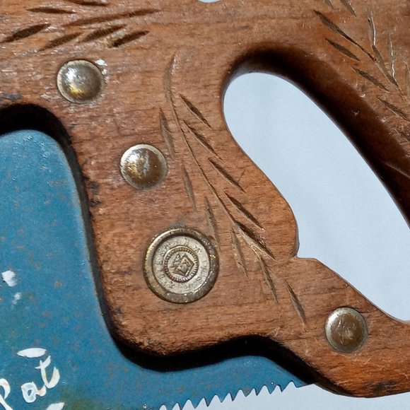 Primitive English Pointer Bird Dog Painting Rustic Hand Saw Vintage Flower OOAK - Picture 9 of 16